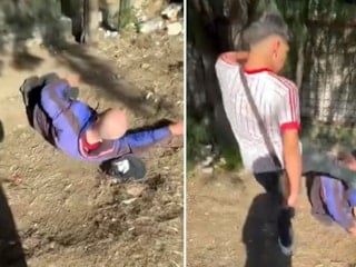 İzmir'de yaşlı adamın yüzüne tekme atan iki şüpheli o anları sosyal medyada paylaştı