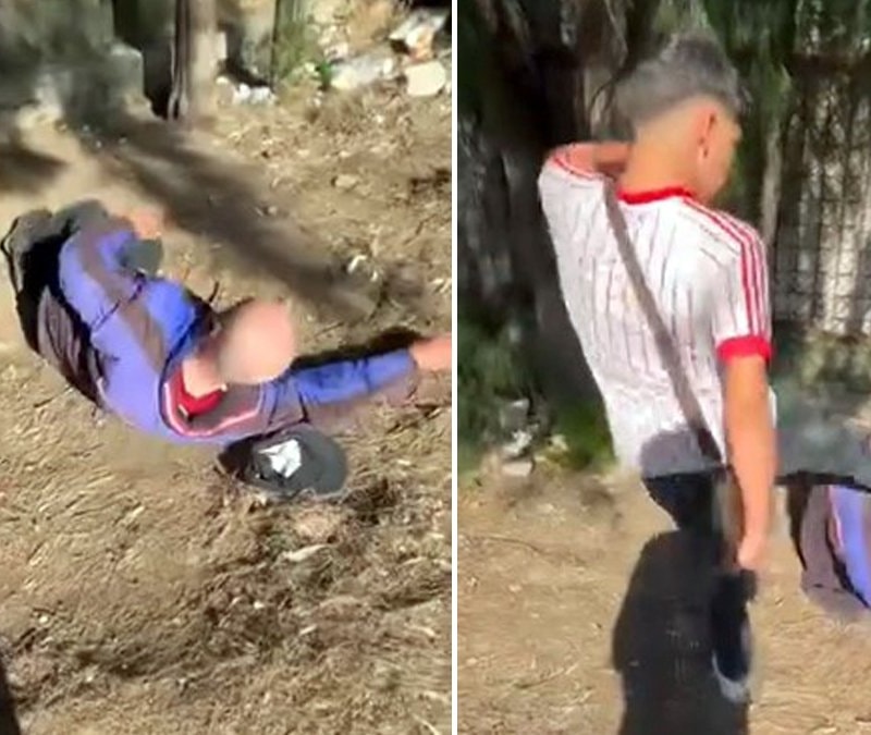 İzmir'de yaşlı adamın yüzüne tekme atan iki şüpheli o anları sosyal medyada paylaştı