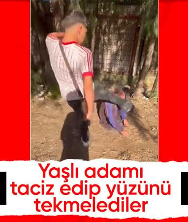 İzmir'de yaşlı adamın yüzüne tekme atan iki şüpheli o anları sosyal medyada paylaştı