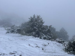Manisa’da Spil Dağı’na mayısta kar yağdı
