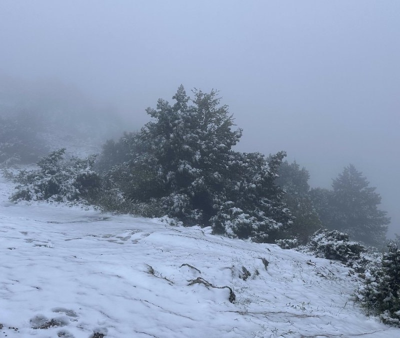 Manisa’da Spil Dağı’na mayısta kar yağdı