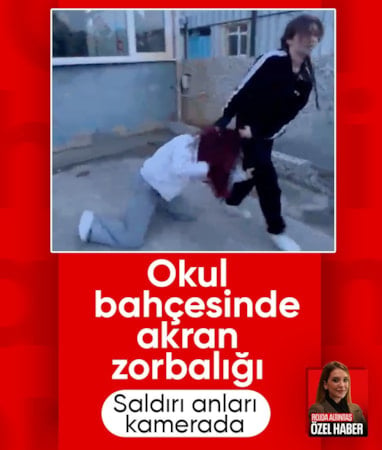 Samsun’da okul bahçesinde akran zorbalığı: Darp anları kamerada