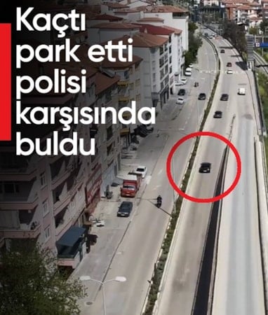 Kırıkkale'de denetimden kaçan ehliyetsiz sürücü dronla adım adım takip edildi