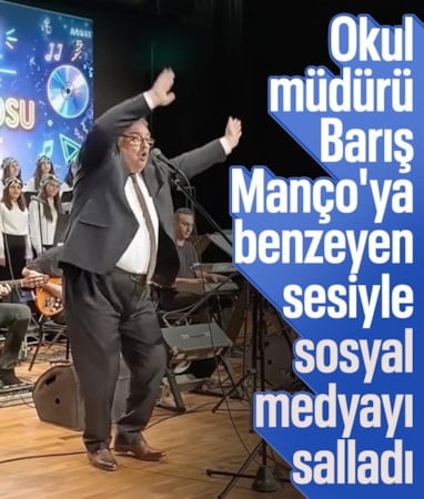 Zonguldak'ta sesi Barış Manço'ya benzeyen müdür, sosyal medyaya damga vurdu