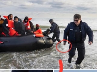 Fransız polisi, İngiltere'ye gitmeye çalışan göçmen botunu bıçakla yardı