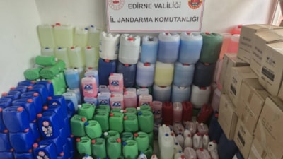 Edirne'de 1 milyon 950 bin TL'lik sahte deterjan ele geçirildi