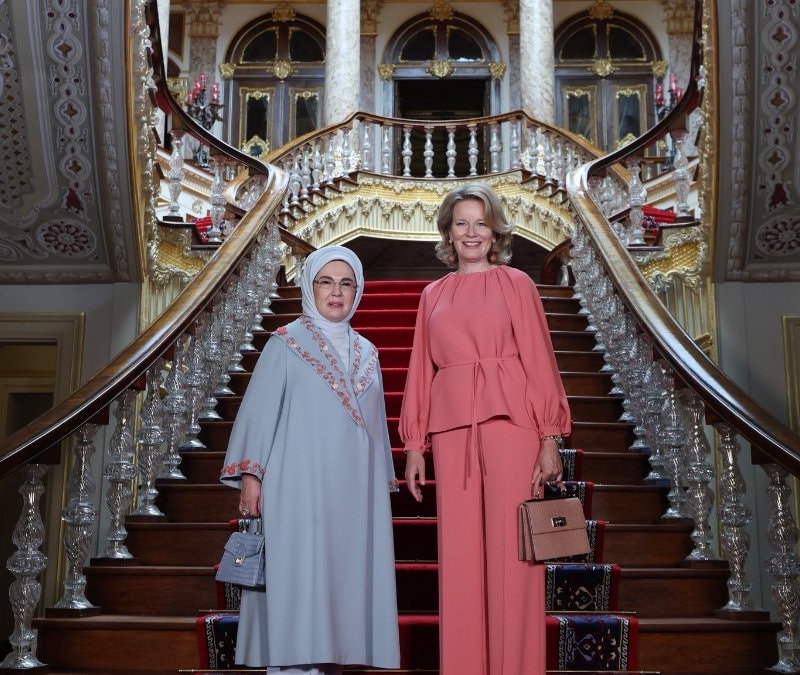 Emine Erdoğan, Belçika Kraliçesi Mathilde'yle bir araya geldi