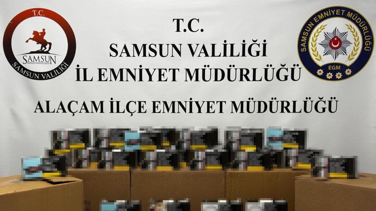 Samsun’da 50 bin adet dolu makaron ele geçirildi