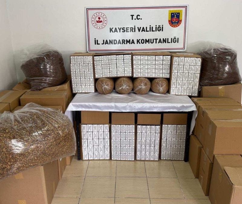 Kayseri’de 200 kilogram kaçak tütün ele geçirildi