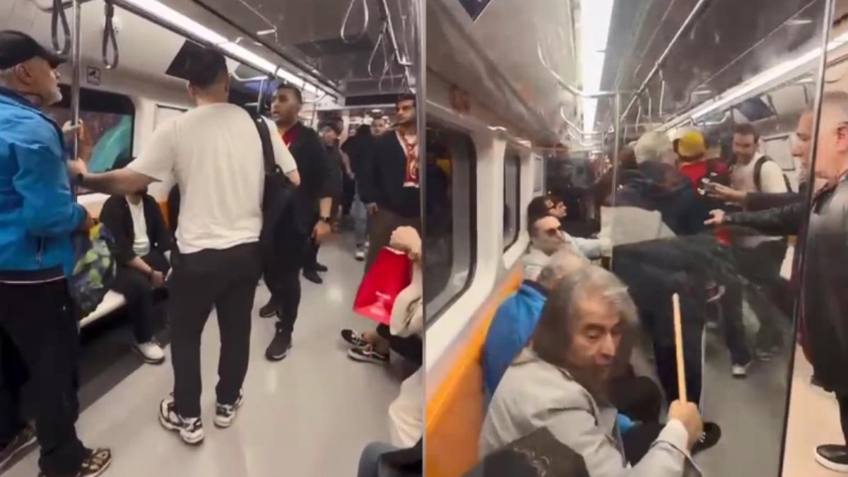 İstanbul'da metroda küfürlü tezahürat kavgasına oklavayla müdahale
