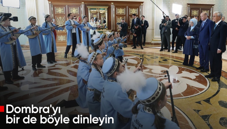 Cumhurbaşkanı Erdoğan'a Kazakistan'da Dombra sürprizi