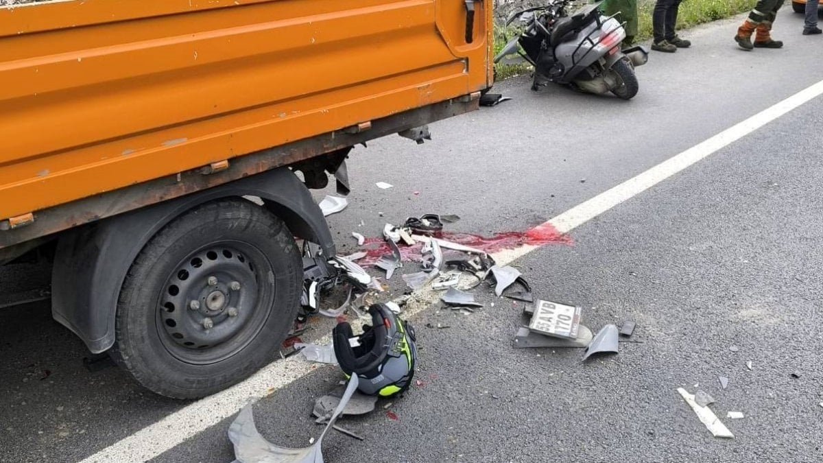 Samsun’da kamyonete çarpan motosiklet sürücüsü hayatını kaybetti