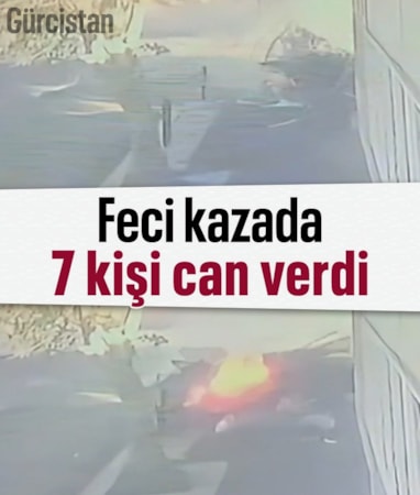 Gürcistan'da ağaca çarpan otomobilde 7 kişi öldü