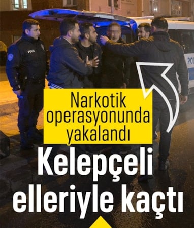Çorum'da narkotik operasyonunda gözaltına alınan şüpheli, elleri kelepçeli halde kaçtı