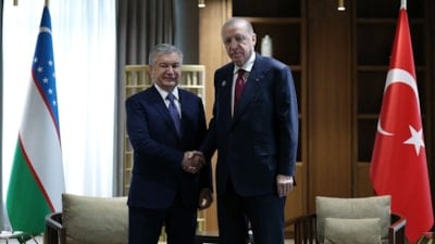 Cumhurbaşkanı Erdoğan ile Özbek mevkidaşı Mirzoyev, Türkistan'da görüştü