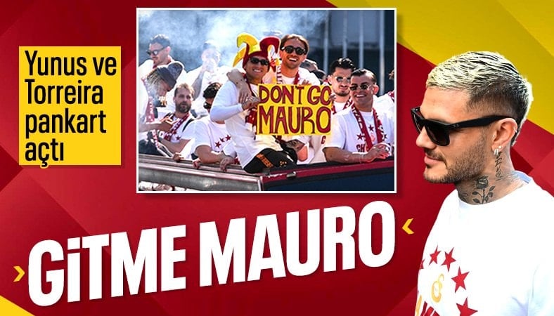 Galatasaray'ın kutlamalarında sürpriz pankart: Mauro Icardi...
