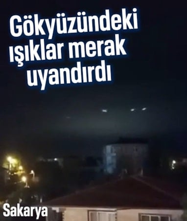 Sakarya'da gökyüzünde görülen ışıklar merak uyandırdı