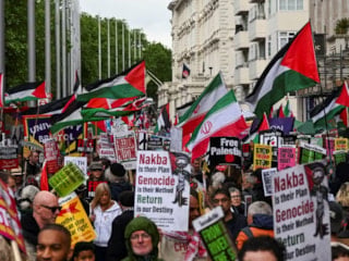 Londra'da Nakba yürüyüşü: Aşırı sağcılardan provokatif karşı yürüyüş