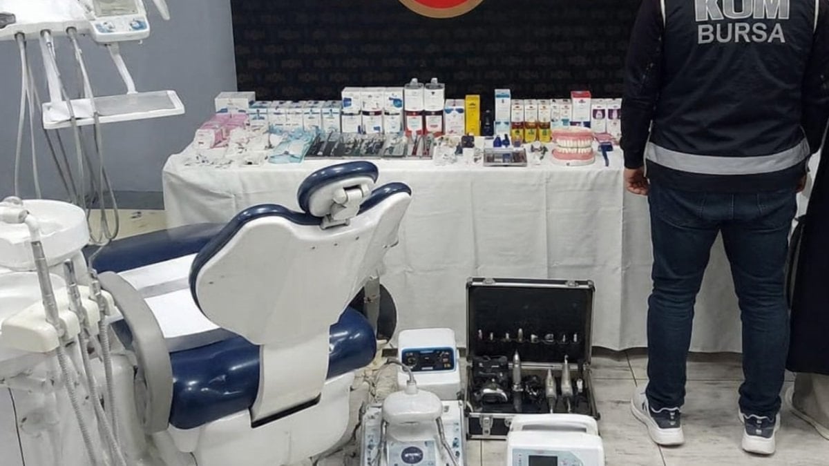 Bursa'da sahte diş hekimlerinin işlettiği kaçak muayenehaneye baskın