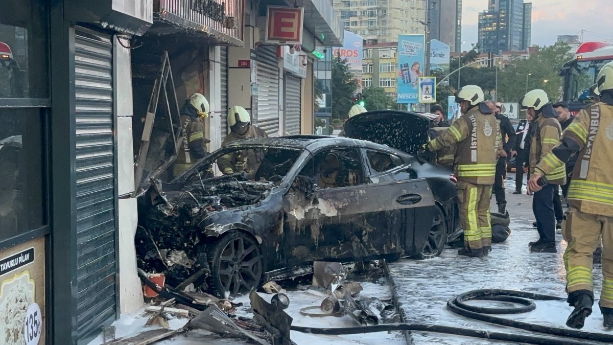 İstanbul'da lüks araç hurdaya çıktı