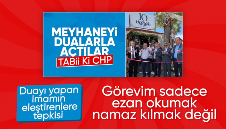 Fethiye’de meyhane açılışında dua