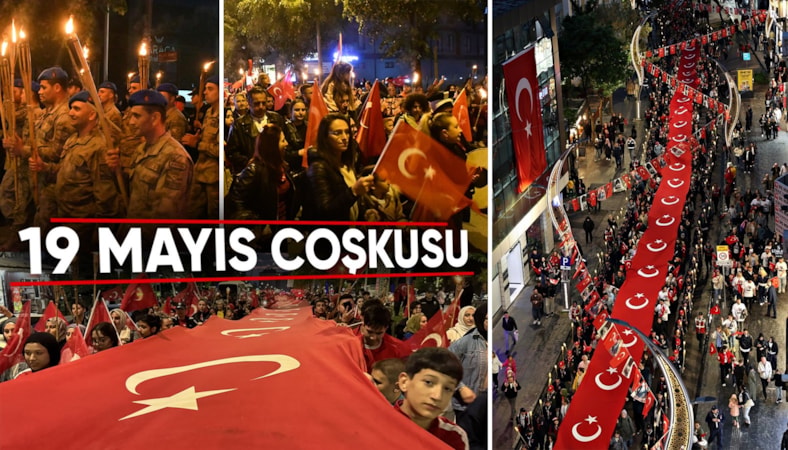 Yurtta 19 Mayıs etkinlikleri kapsamında fener alayı düzenlendi