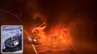 Çin'de park halindeki bir MG5 alev aldı