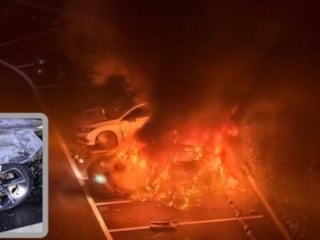 Çin'de park halindeki bir MG5 alev aldı