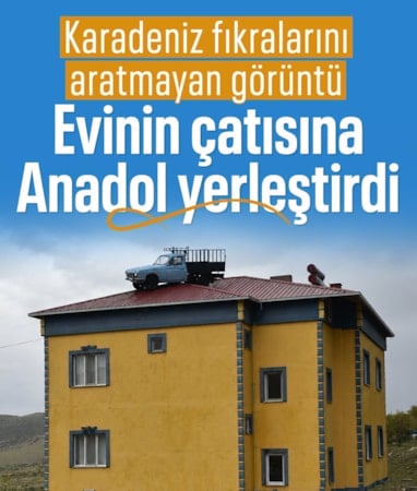Niğde'de otomobil tutkunu evinin çatısında Anadol sergiliyor