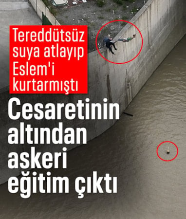 Artvin'de dereye düşen Eslem'i kurtaran cesaretin arkasındaki hikaye: Askerlikte dalgıçlık eğitimi