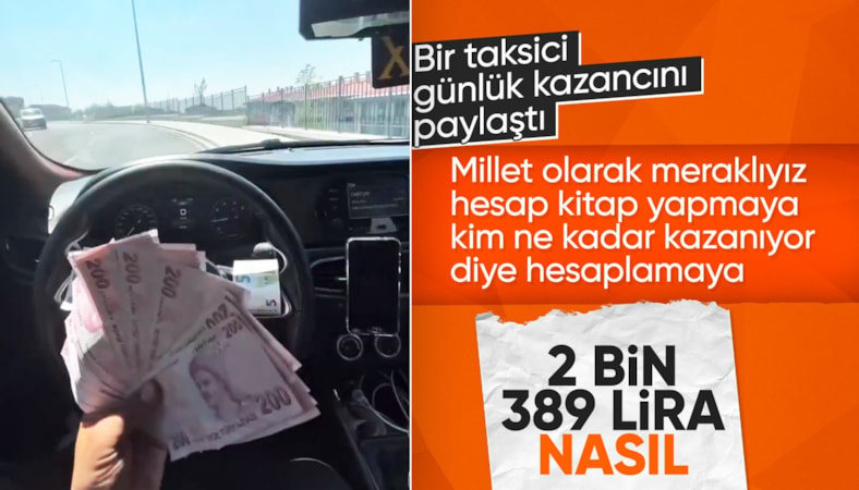 Bir taksici günlük kazancını paylaştı