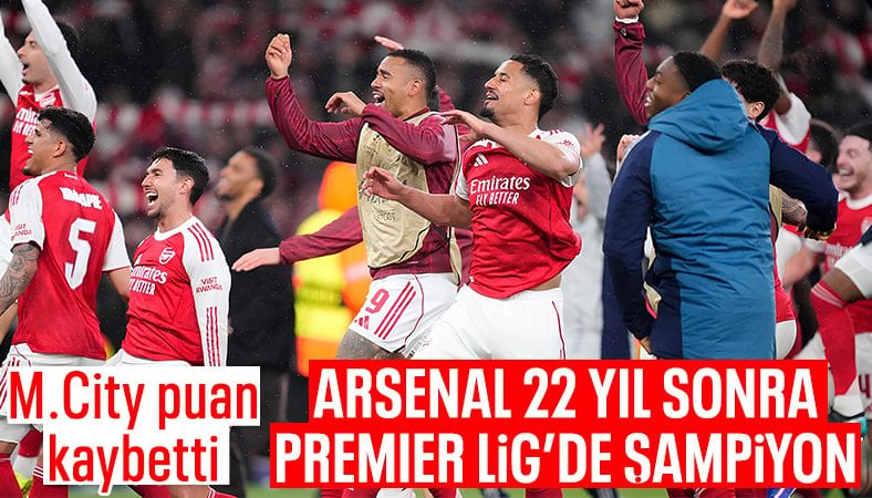 Manchester City berabere kaldı: Arsenal 22 yıl sonra şampiyonluğa ulaştı