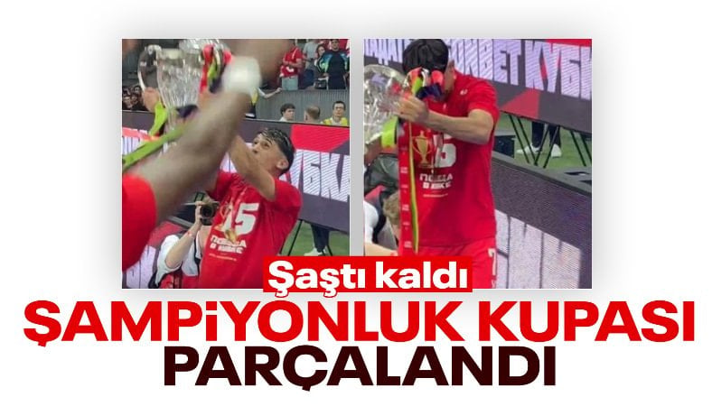 Pablo Solari, Rusya Kupası'nı kaldırırken kupa kırıldı