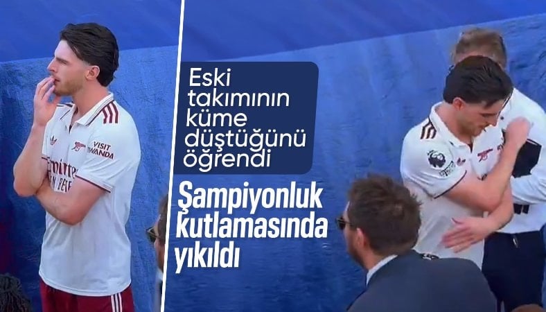 Eski takımının küme düştüğünü gören Declan Rice yıkıldı