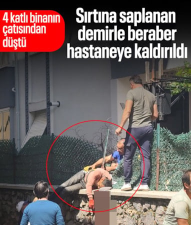 Aksaray'da korkuluk demiri sırtına saplanan işçi ağır yaralandı