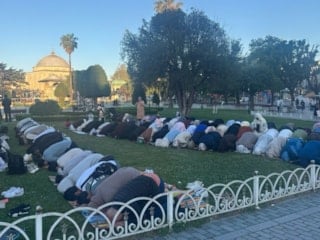 Vatandaşlar Kurban Bayramı namazını Ayasofya’da kıldı