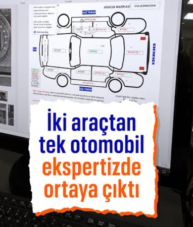 Konya’da iki araçtan tek otomobil oyunu ekspertizde ortaya çıktı