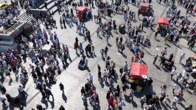 İstanbul'da bayram yoğunluğu havadan görüntülendi