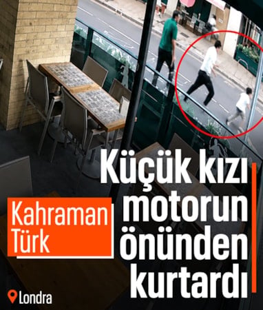 Londra'da Türk müdür, minik kızı motosikletin önünden son anda kurtardı