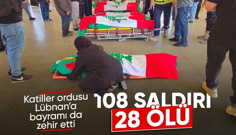 İsrail'in Lübnan'a bayramın ikinci gününde düzenlediği saldırılarda 28 kişi öldü