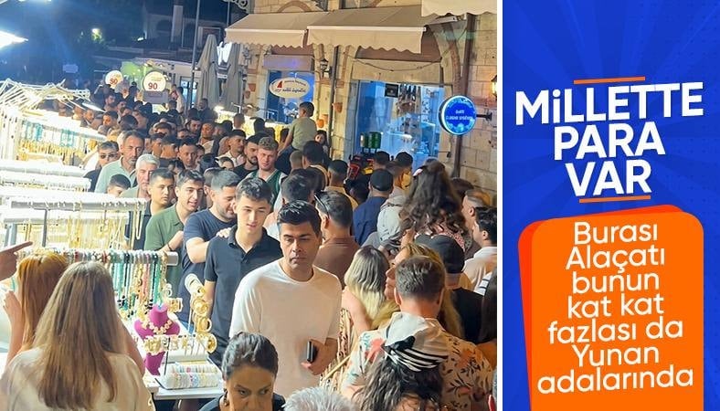 Alaçatı'da bayram tatili yoğunluğu: Adım atacak yer kalmadı