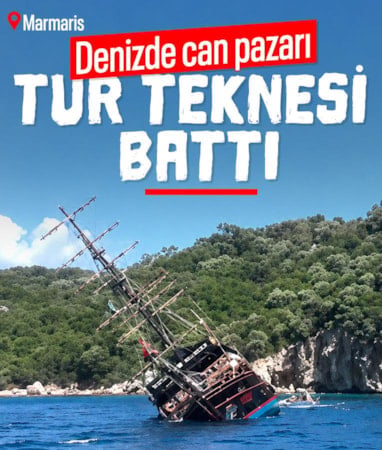 Muğla'da gezi teknesi battı, yolcular tahliye edildi
