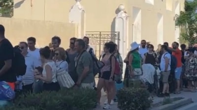 Türk turistlerin Kos'ta bayram dönüşü yoğunluğu