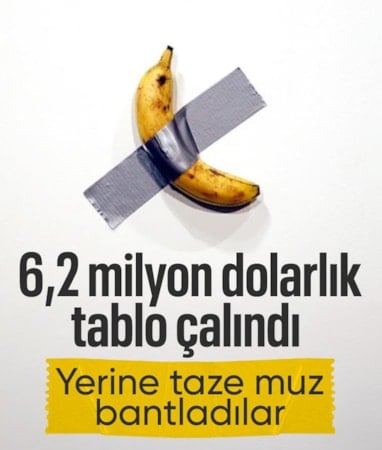 Fransa’da duvara bantlanmış 6,2 milyon dolarlık muz çalındı
