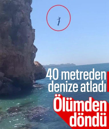Antalya'da 40 metrelik falezlerden ölümcül atlayış