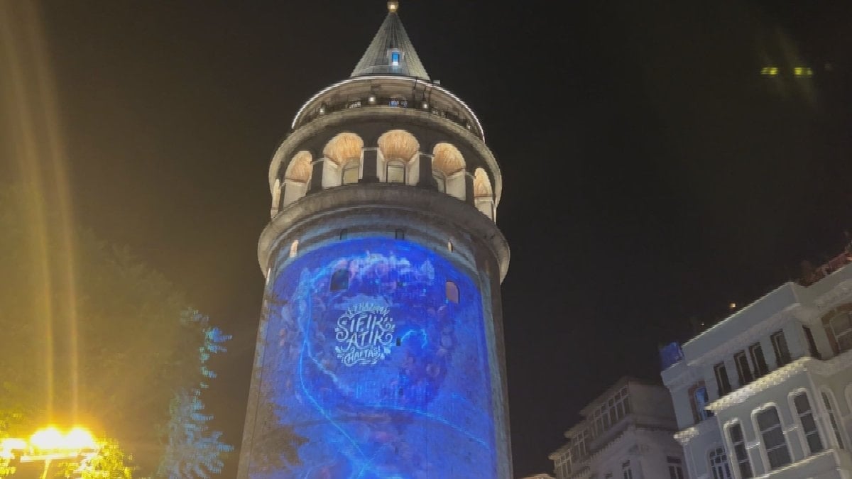 Galata Kulesi'nde Sıfır Atık Haftası Işık Gösterisi