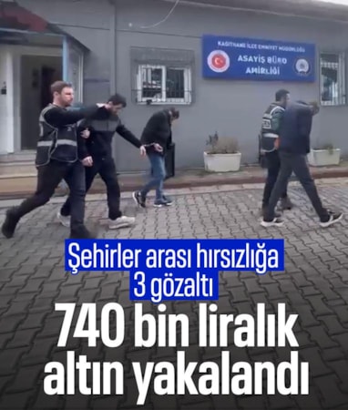 İstanbul'dan Bolu'ya hırsızlık: 740 bin liralık altın çalan 3 şüpheli yakalandı
