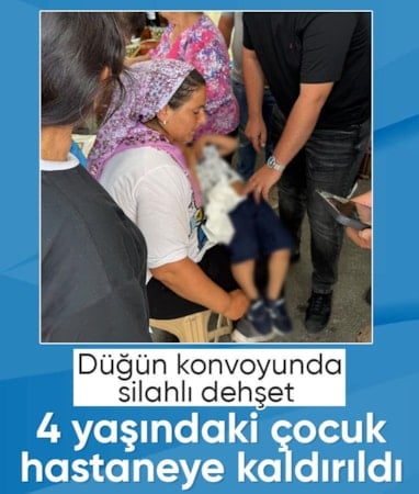 Antalya'da düğün konvoyundan açılan ateş küçük çocuğu yaraladı