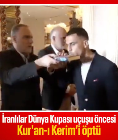 İran Milli Takımı futbolcuları, Dünya Kupası'na gitmeden önce Kur'an-ı Kerim'i öptü