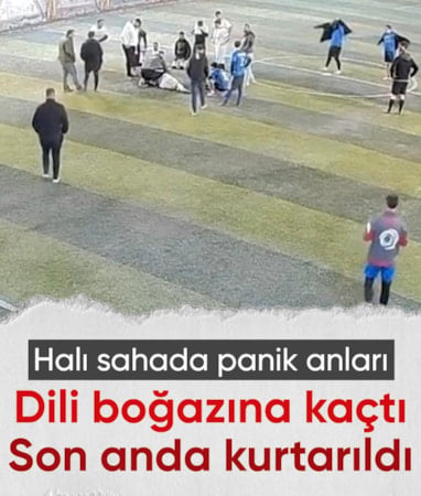 Malatya'da halı sahada korku dolu anlar: Dili boğazına kaçtı